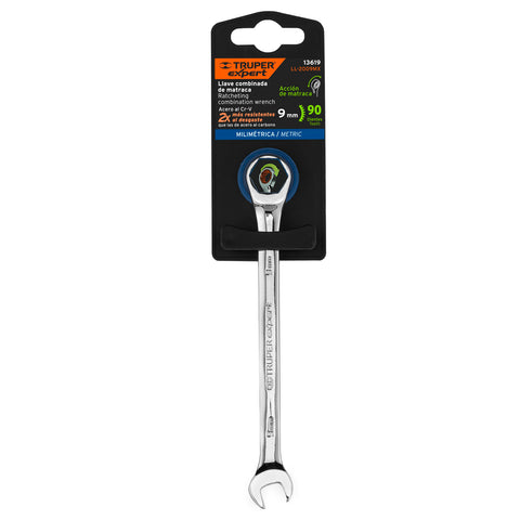 Llave combinada con matraca 9 mm x 146 mm largo, Expert | LL-2009MX | 13619
