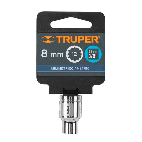 Dado de 8 mm, 12 puntas, cuadro 3/8', Truper | D-3808-M | 13628