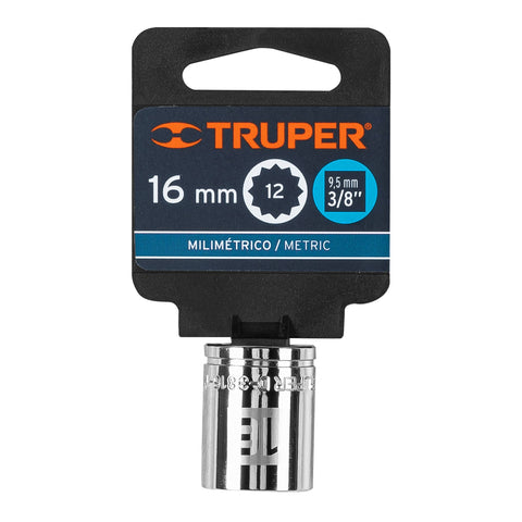 Dado de 16 mm, 12 puntas, cuadro 3/8', Truper | D-3816-M | 13636