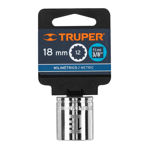 Dado de 18 mm, 12 puntas, cuadro 3/8', Truper | D-3818-M | 13638