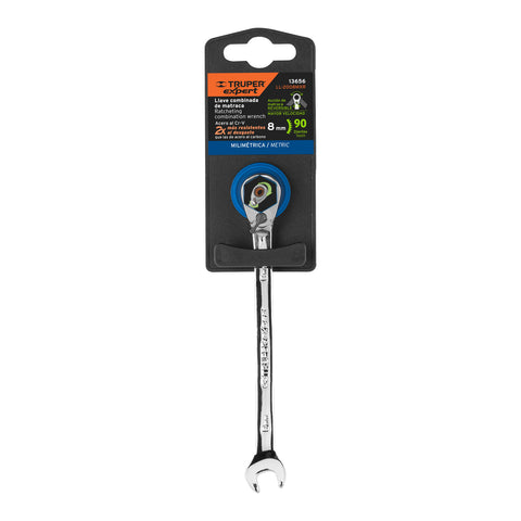 Llave combinada matraca reversible 8 mmx136 mm largo, Expert | LL-2008MXR | 13656