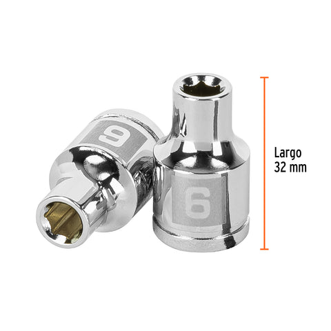 Dado de 6 mm, 6 puntas, cuadro 3/8', Truper | D-3806-HM | 13670
