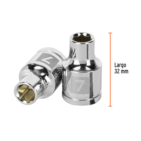 Dado de 7 mm, 6 puntas, cuadro 3/8', Truper | D-3807-HM | 13671