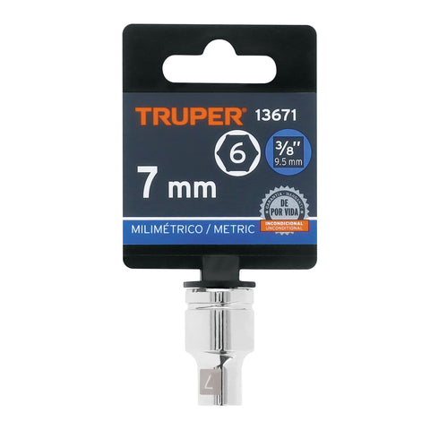 Dado de 7 mm, 6 puntas, cuadro 3/8', Truper | D-3807-HM | 13671