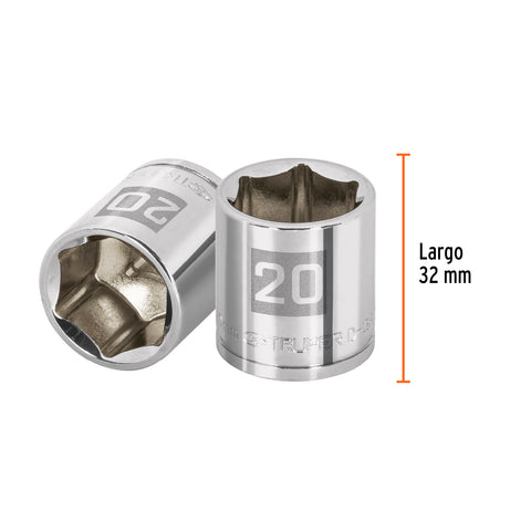 Dado de 20 mm, 6 puntas, cuadro 3/8', Truper | D-3820-HM | 13684