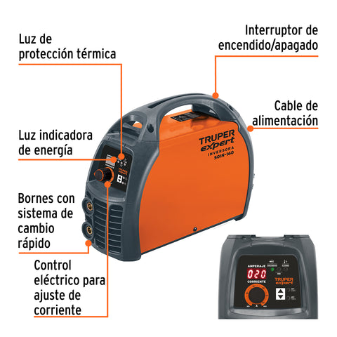 Soldadora inversora 160A, 220V, TRUPER | SOIN-160 | 13694