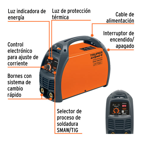 Soldadora inversora 160A, Bi-voltaje 127/220V, TRUPER | SOIN-120/160 | 13695