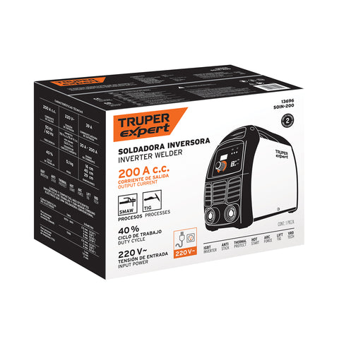 Soldadora inversora 200A, 220V, TRUPER | SOIN-200 | 13696