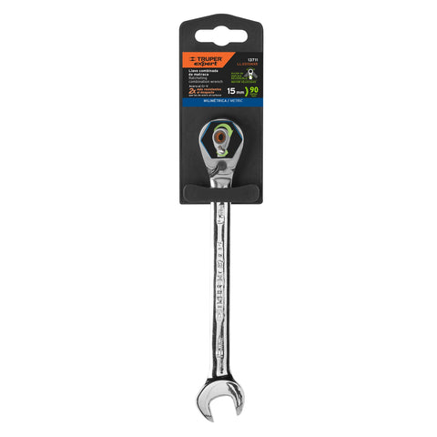 Llave combinada matraca reversible 15mmx198 mm largo, Expert | LL-2015MXR | 13711