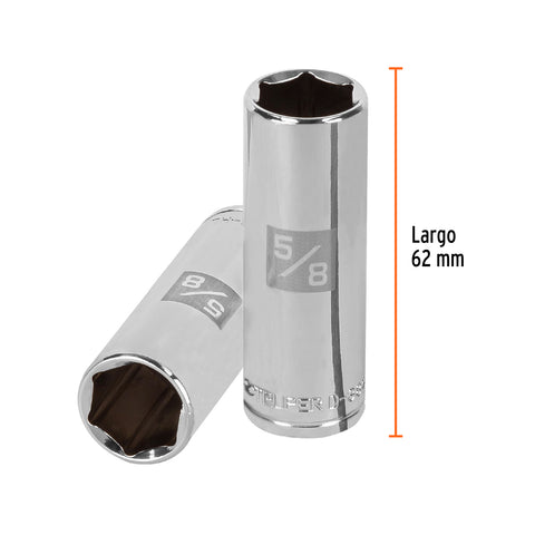 Dado largo de 5/8', 6 puntas, cuadro 3/8', Truper | D-3820-HL | 13716