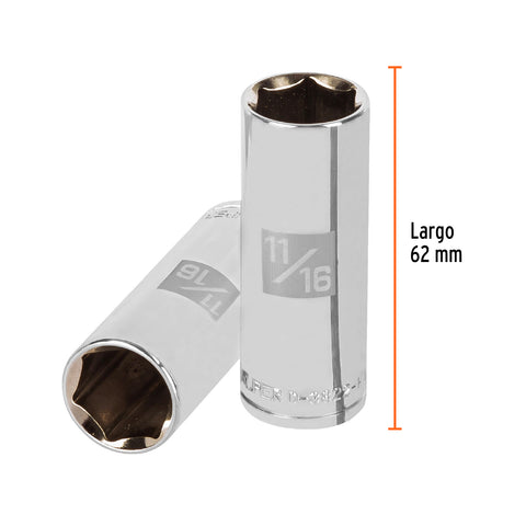 Dado largo de 11/16', 6 puntas, cuadro 3/8', Truper | D-3822-HL | 13717