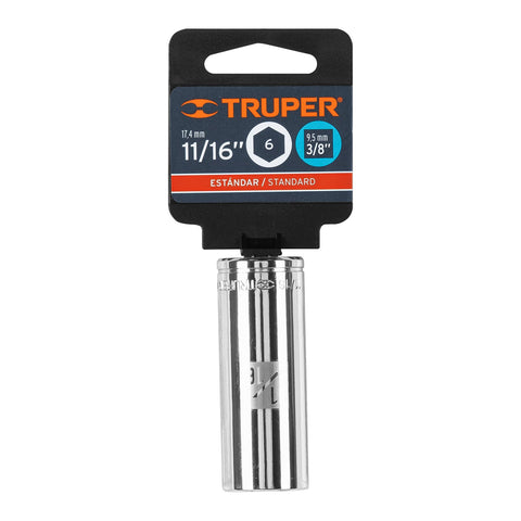Dado largo de 11/16', 6 puntas, cuadro 3/8', Truper | D-3822-HL | 13717