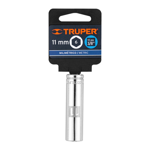 Dado largo de 11 mm, 6 puntas, cuadro 3/8', Truper | D-3811-HM-L | 13771