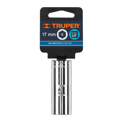 Dado largo de 17 mm, 6 puntas, cuadro 3/8', Truper | D-3817-HM-L | 13777