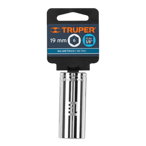 Dado largo de 19 mm, 6 puntas, cuadro 3/8', Truper | D-3819-HM-L | 13779
