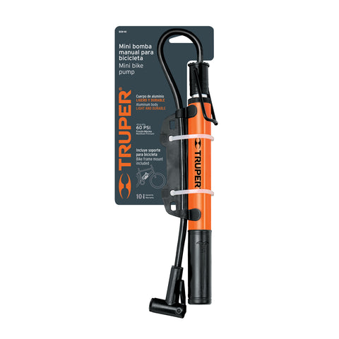Mini bomba manual para bicicleta, 60 PSI, TRUPER | BOM-MI | 13790