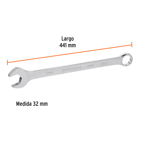 Llave combinada extralarga 32 mm x 441 mm de largo, Expert | LL-2032M | 13817