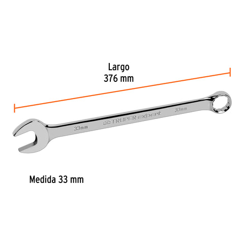 Llave combinada extralarga 33 mm x 376 mm de largo, Expert | LL-2033M | 13818