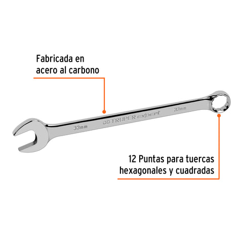 Llave combinada extralarga 33 mm x 376 mm de largo, Expert | LL-2033M | 13818