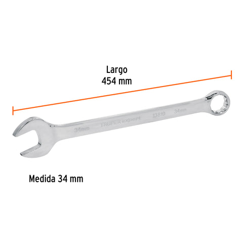 Llave combinada extralarga 34 mm x 454 mm de largo, Expert | LL-2034M | 13819