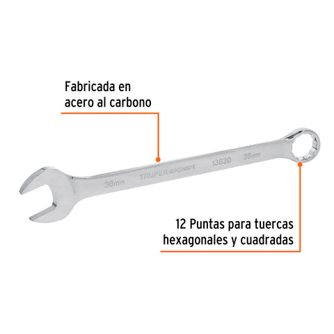 Llave combinada extralarga 36 mm x 454 mm de largo, Expert | LL-2036M | 13820