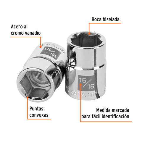 Dado de 15/16', 6 puntas, cuadro 3/4', Truper | D-3430-H | 13823