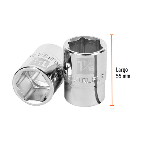 Dado de 1-1/16', 6 puntas, cuadro 3/4', Truper | D-3434-H | 13825