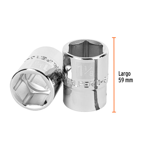Dado de 1-1/8', 6 puntas, cuadro 3/4', Truper | D-3436-H | 13826
