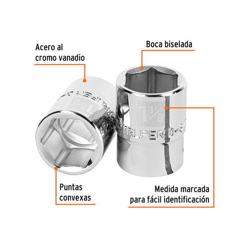 Dado de 1-1/8', 6 puntas, cuadro 3/4', Truper | D-3436-H | 13826