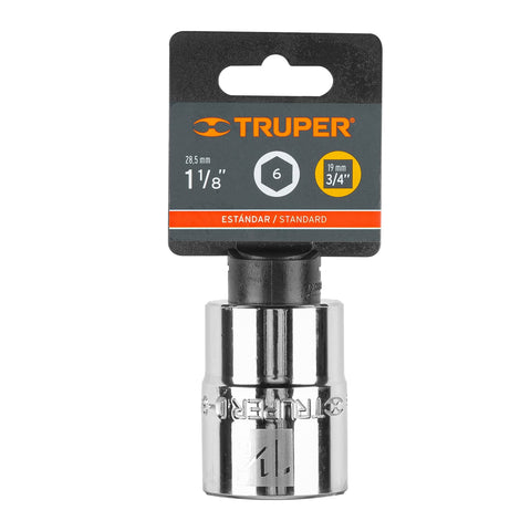 Dado de 1-1/8', 6 puntas, cuadro 3/4', Truper | D-3436-H | 13826