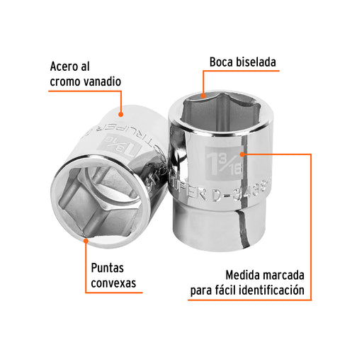 Dado de 1-3/16', 6 puntas, cuadro 3/4', Truper | D-3438-H | 13827