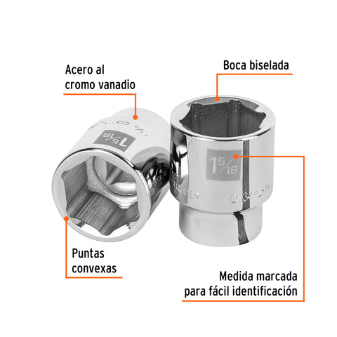 Dado de 1-5/16', 6 puntas, cuadro 3/4', Truper | D-3442-H | 13829