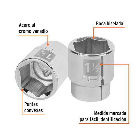 Dado de 1-1/2', 6 puntas, cuadro 3/4', Truper | D-3448-H | 13832