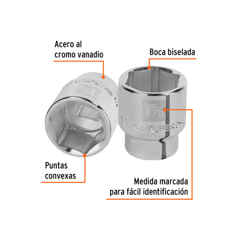 Dado de 1-5/8', 6 puntas, cuadro 3/4', Truper | D-3452-H | 13834