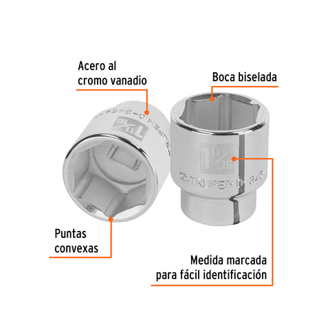 Dado de 1-11/16', 6 puntas, cuadro 3/4', Truper | D-3454-H | 13835