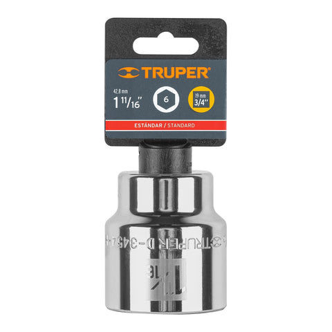 Dado de 1-11/16', 6 puntas, cuadro 3/4', Truper | D-3454-H | 13835