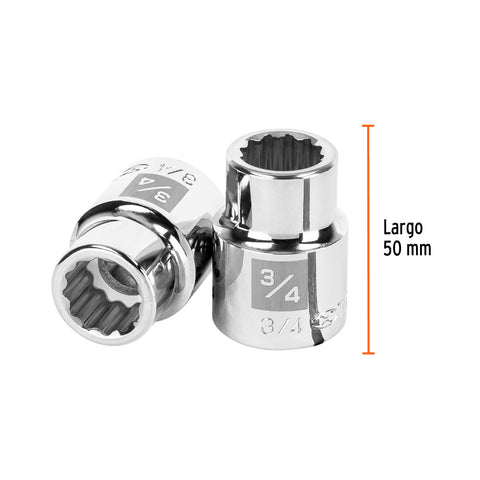 Dado de 3/4', 12 puntas, cuadro 3/4', Truper | D-3424 | 13850