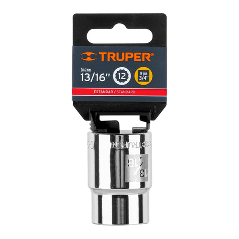 Dado de 13/16', 12 puntas, cuadro 3/4', Truper | D-3426 | 13851