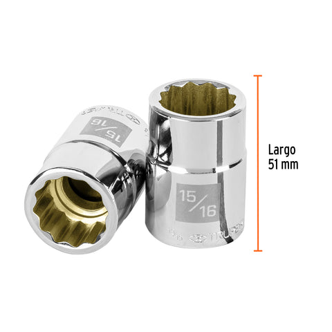 Dado de 15/16', 12 puntas, cuadro 3/4', Truper | D-3430 | 13853