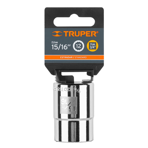 Dado de 15/16', 12 puntas, cuadro 3/4', Truper | D-3430 | 13853