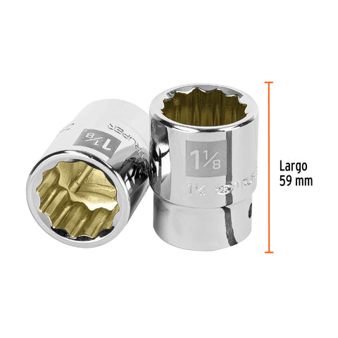 Dado de 1-1/8', 12 puntas, cuadro 3/4', Truper | D-3436 | 13856