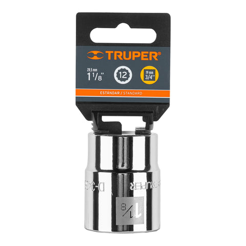 Dado de 1-1/8', 12 puntas, cuadro 3/4', Truper | D-3436 | 13856