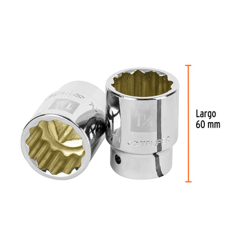 Dado de 1-1/4', 12 puntas, cuadro 3/4', Truper | D-3440 | 13858