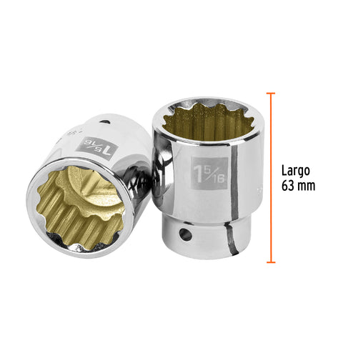 Dado de 1-5/16', 12 puntas, cuadro 3/4', Truper | D-3442 | 13859