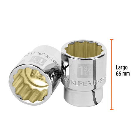 Dado de 1-3/8', 12 puntas, cuadro 3/4', Truper | D-3444 | 13860