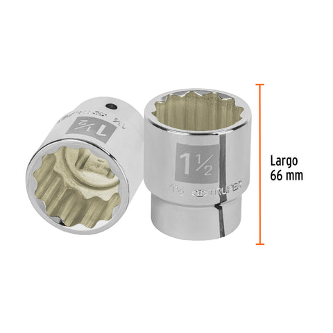 Dado de 1-1/2', 12 puntas, cuadro 3/4', Truper | D-3448 | 13862