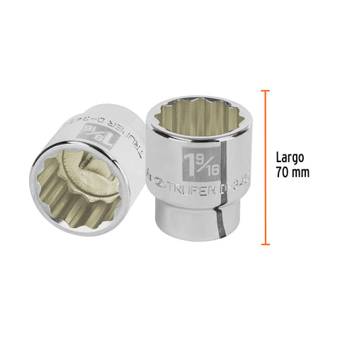 Dado de 1-9/16', 12 puntas, cuadro 3/4', Truper | D-3450 | 13863