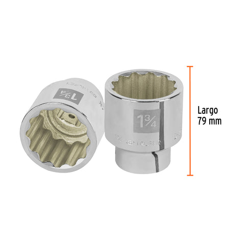 Dado de 1-3/4', 12 puntas, cuadro 3/4', Truper | D-3456 | 13866