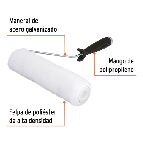 Rodillo para pintar 9' x 3/8' superficies lisas, TRUPER | ROPI-910 | 13875