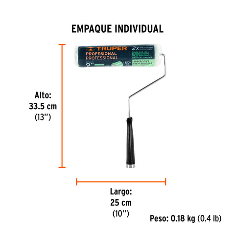 Rodillo para pintar 9' x 5/8' superficies poco rugosas | ROPI-915 | 13876